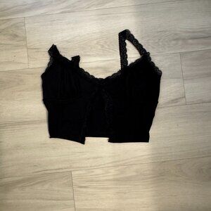 V Neck, open crop top